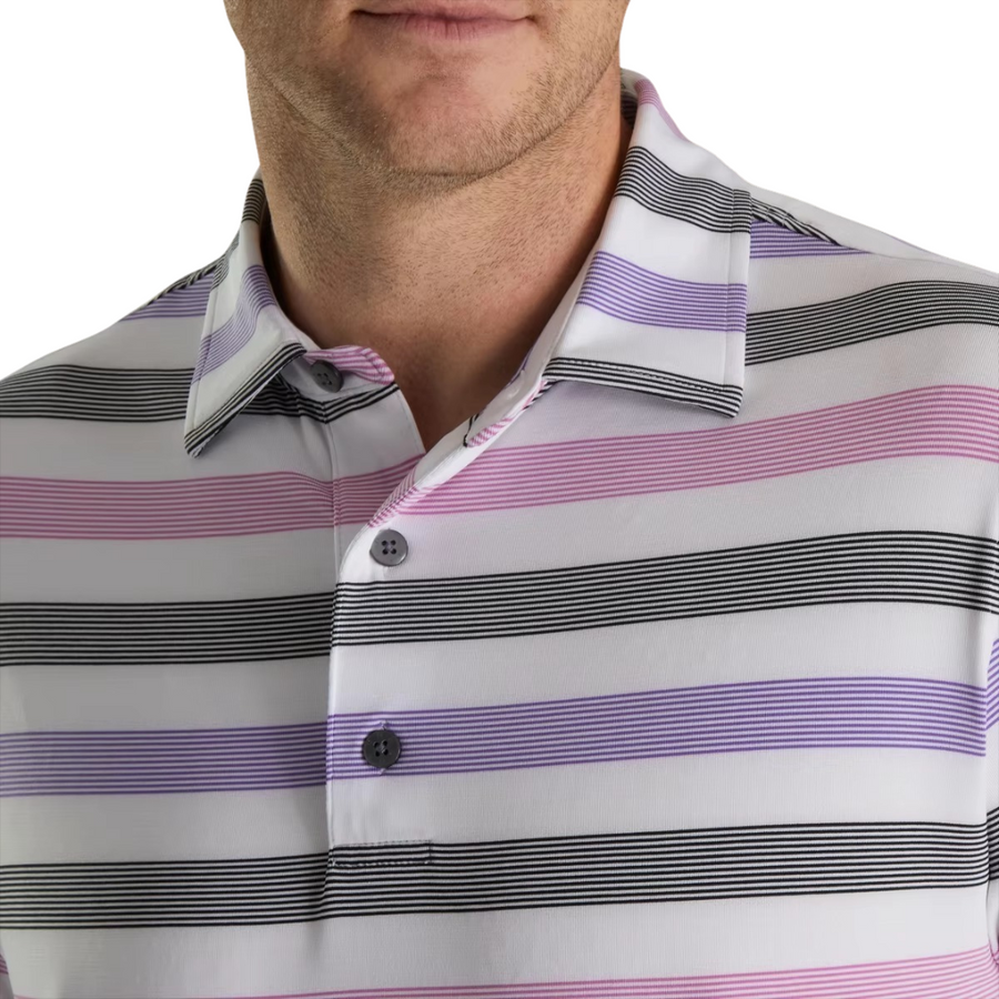 Men's Striped Print Golf Polo Men's Striped Print Golf Polo
