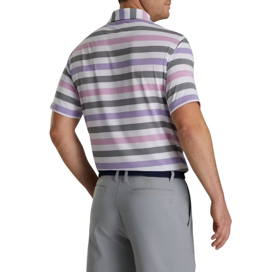 Men's Striped Print Golf Polo Men's Striped Print Golf Polo