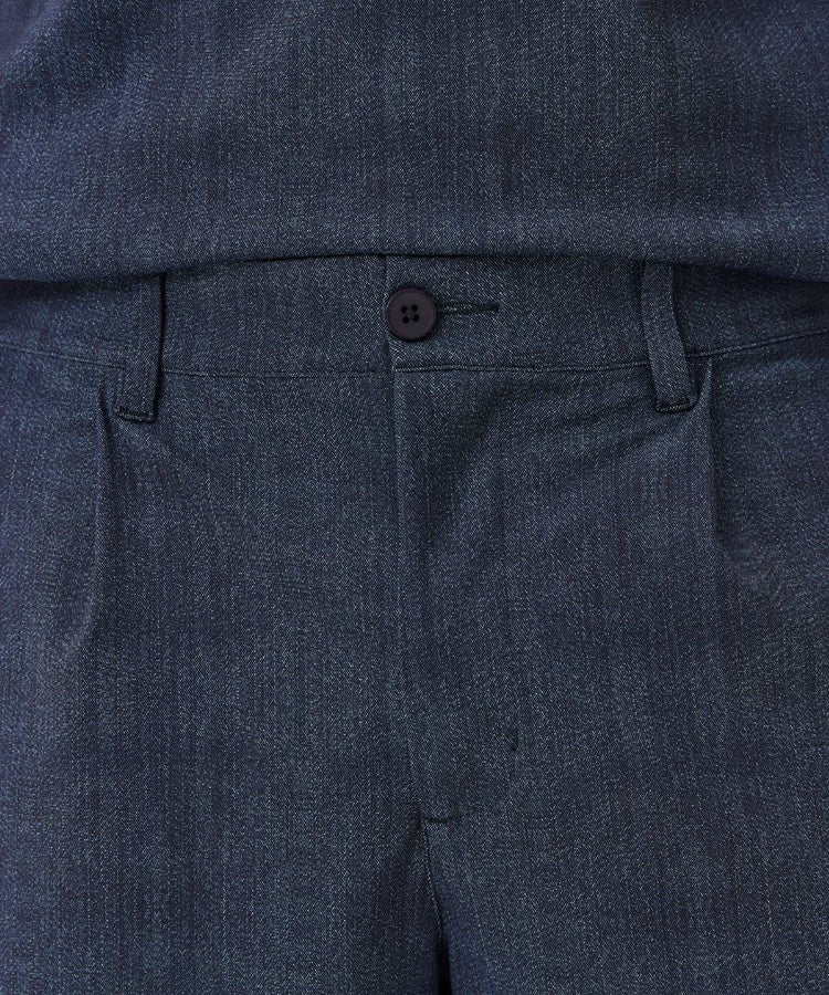 Men's Dark Blue Pleated Shorts Men's Dark Blue Pleated Shorts