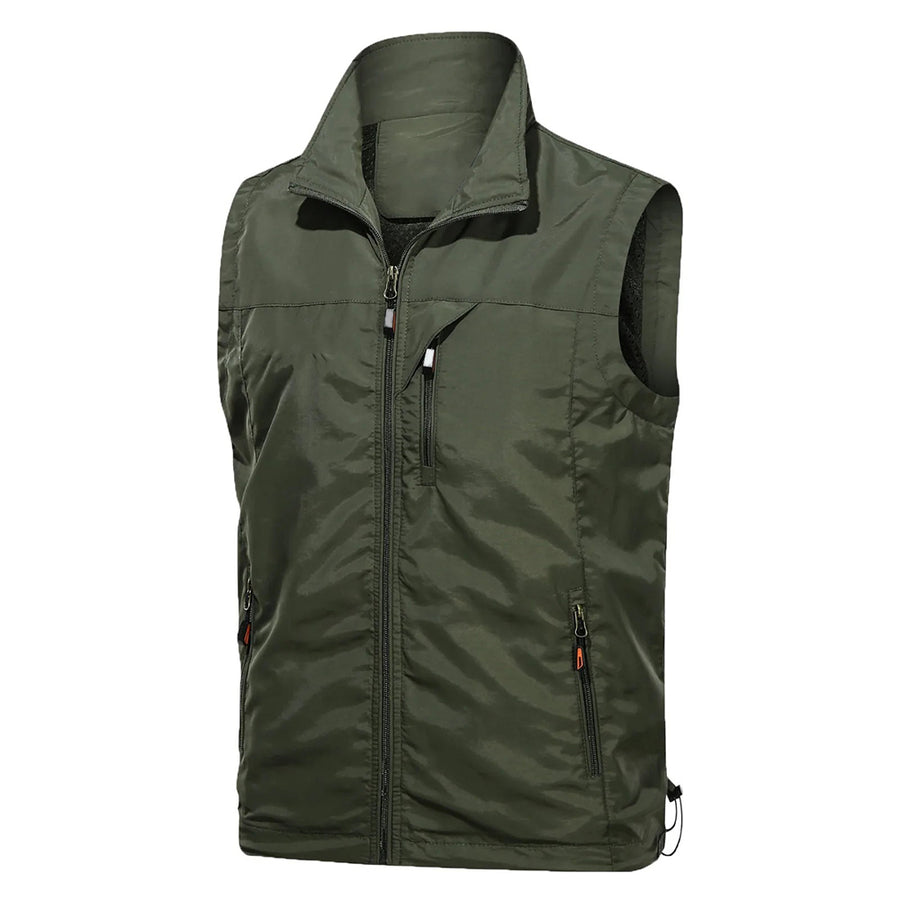Men's Zipper Waterproof Pure Color Golf Vest Men's Zipper Waterproof Pure Color Golf Vest