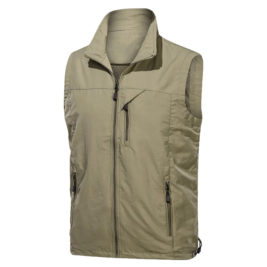 Men's Zipper Waterproof Pure Color Golf Vest Men's Zipper Waterproof Pure Color Golf Vest