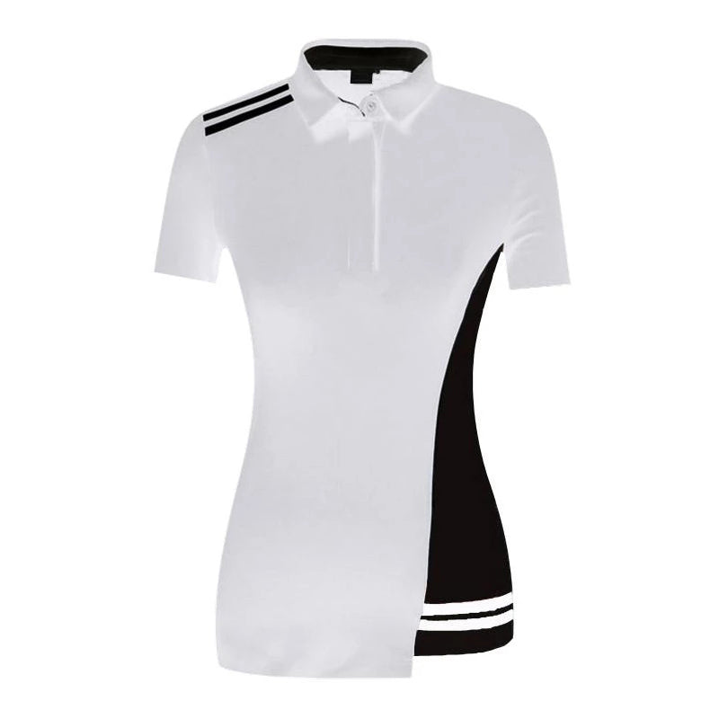 Women's Fashion Striped Print Golf Polo Women's Fashion Striped Print Golf Polo