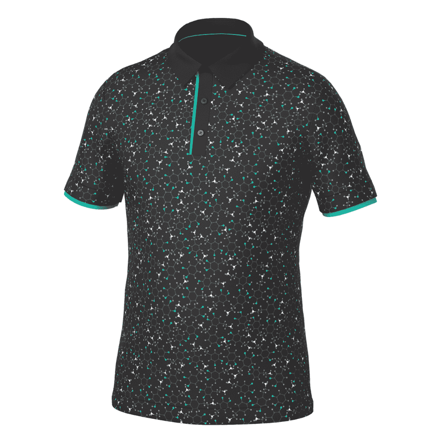 Men's Digital Pattern Print Golf Polo Men's Digital Pattern Print Golf Polo