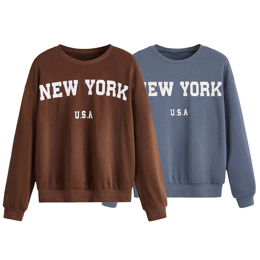 Men's Kait Plain Letter Print Crewneck Men's Kait Plain Letter Print Crewneck