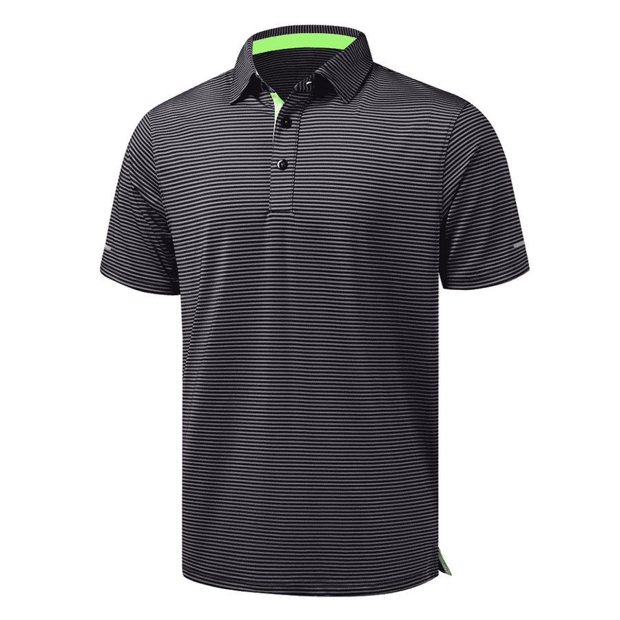 Men's Casual Striped Print Golf Polo Men's Casual Striped Print Golf Polo
