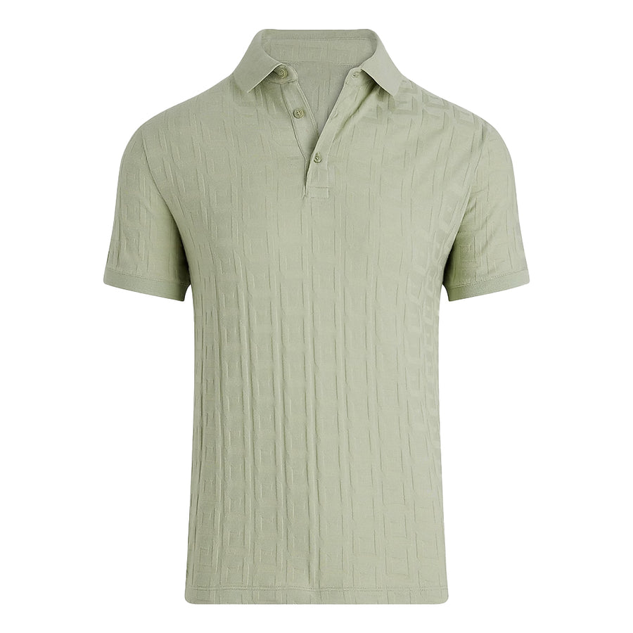 Men's Texture Jacquard Knitted Pure Color Golf Polo Men's Texture Jacquard Knitted Pure Color Golf Polo