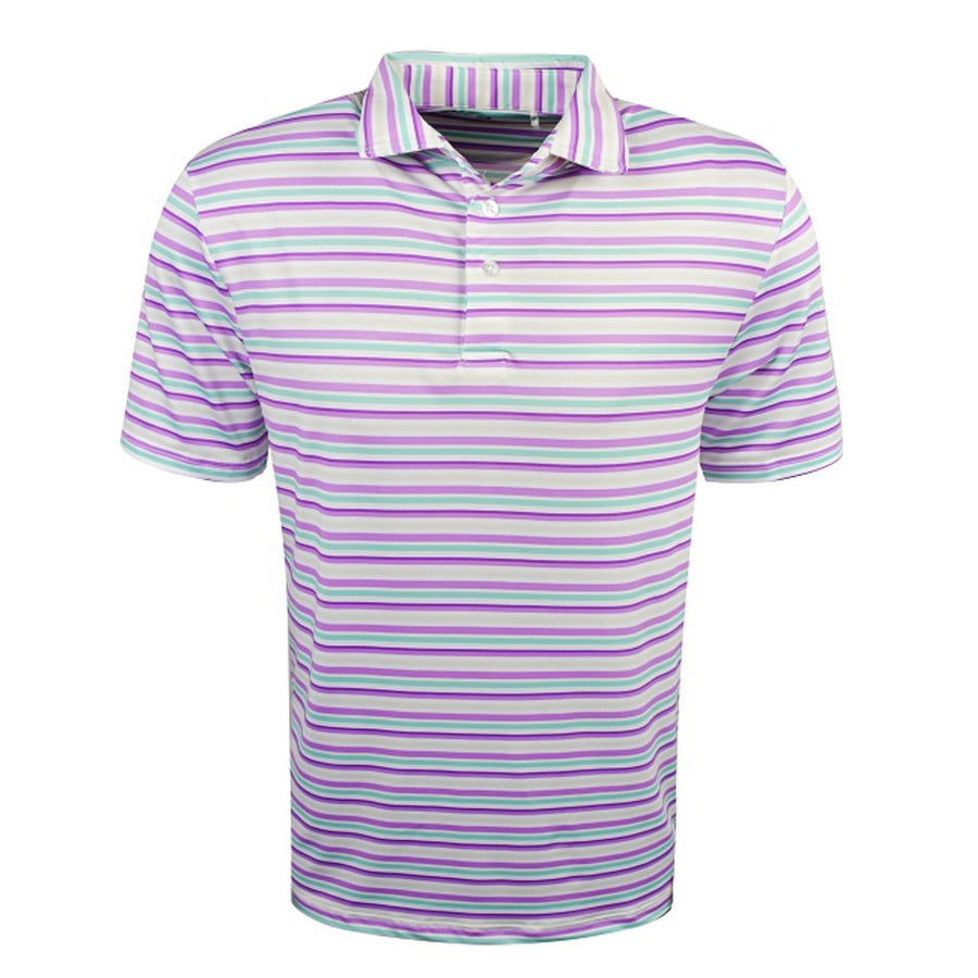 Men's High Quality Striped Print Golf Polo Men's High Quality Striped Print Golf Polo