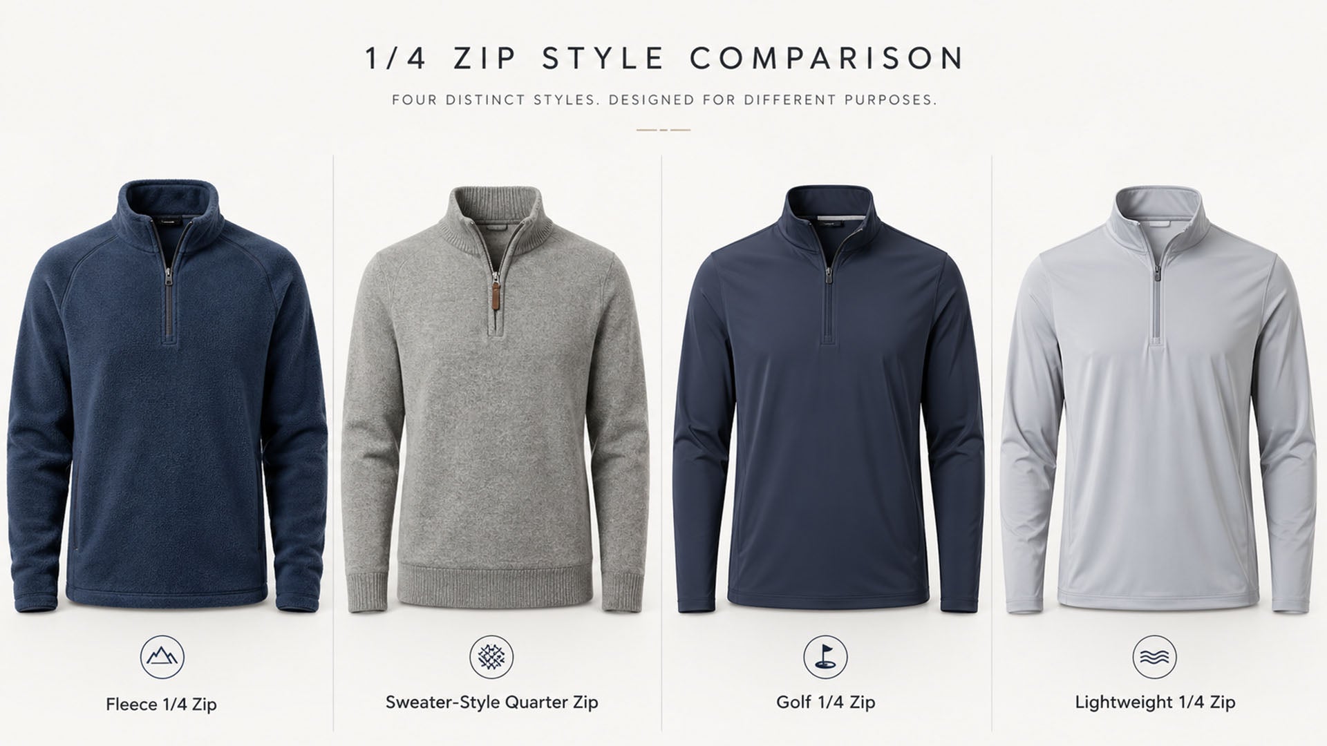 Best 1/4 Zip Pullover Styles for Brands: Fleece, Sweater, Golf & Lightweight Compared