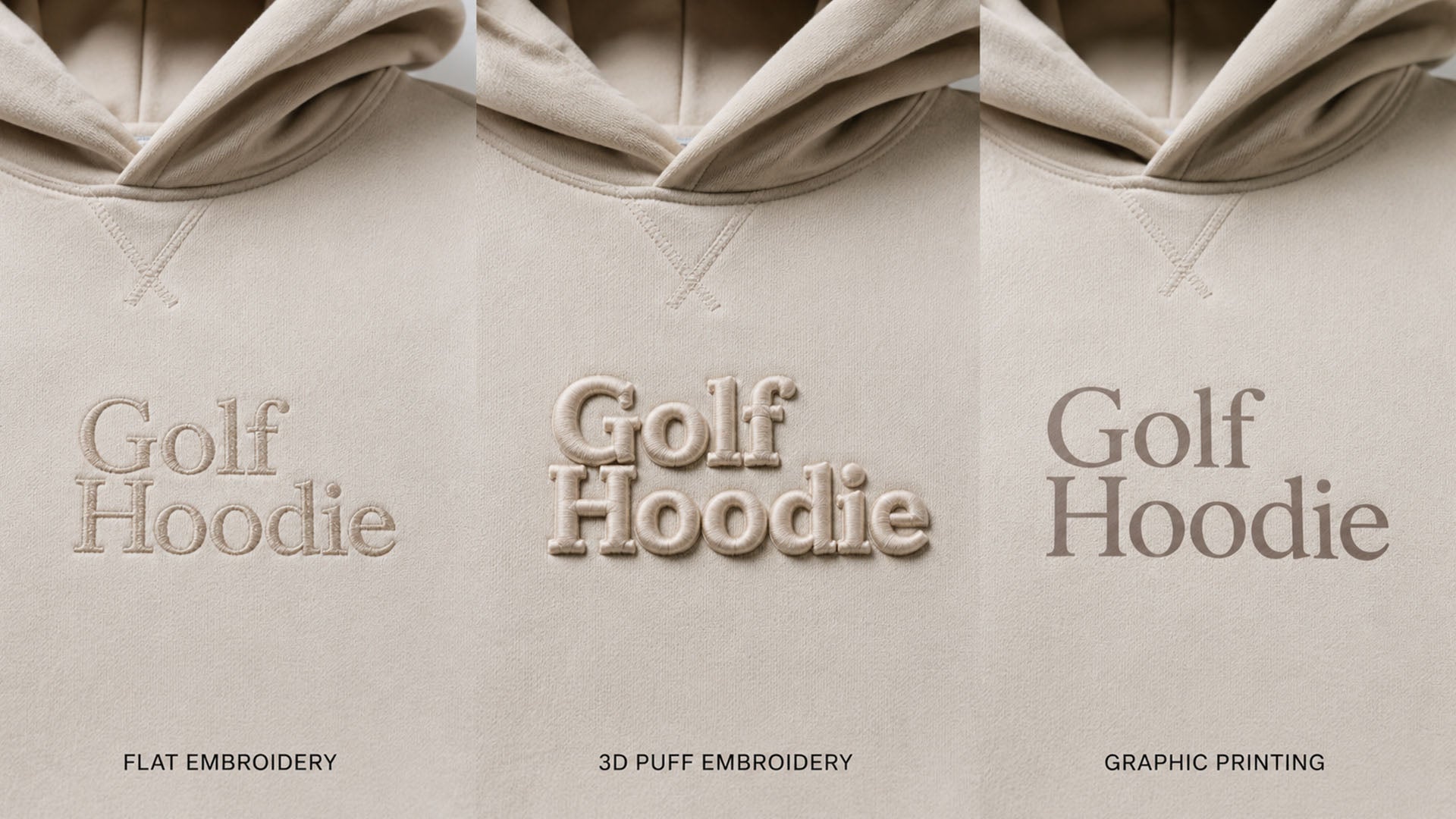 Golf Hoodie Logo: Flat Embroidery, 3D Puff or Graphic Print?