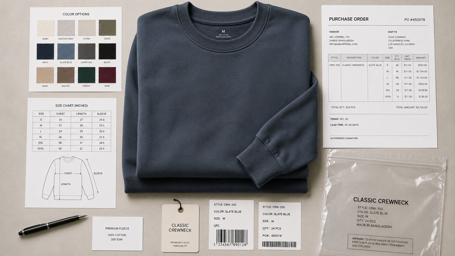 Wholesale Crewneck Sweatshirts: Bulk Order Checklist for Apparel Brands