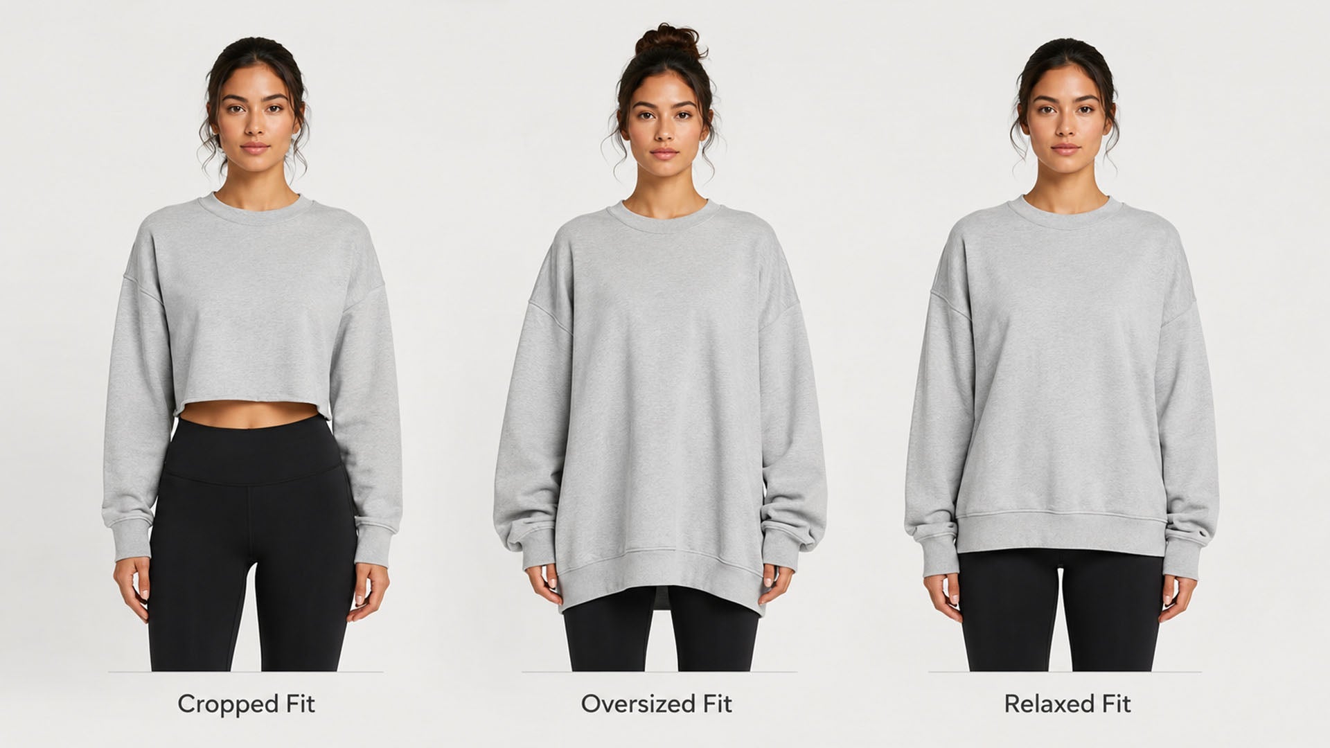 Women’s Crewneck Sweatshirts: Cropped, Oversized & Relaxed Fit Planning for Brands