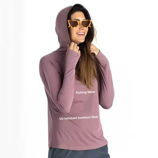 Women’s Lightweight Bamboo Fishing Hoodie — UPF 50+ Sun Protection, Moisture-Wicking, OEM Customizable