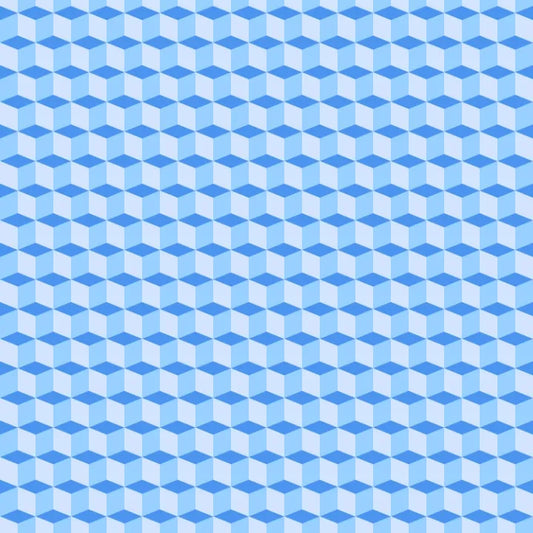 Geometric Pattern 3 - Blue Geometric Cube Pattern