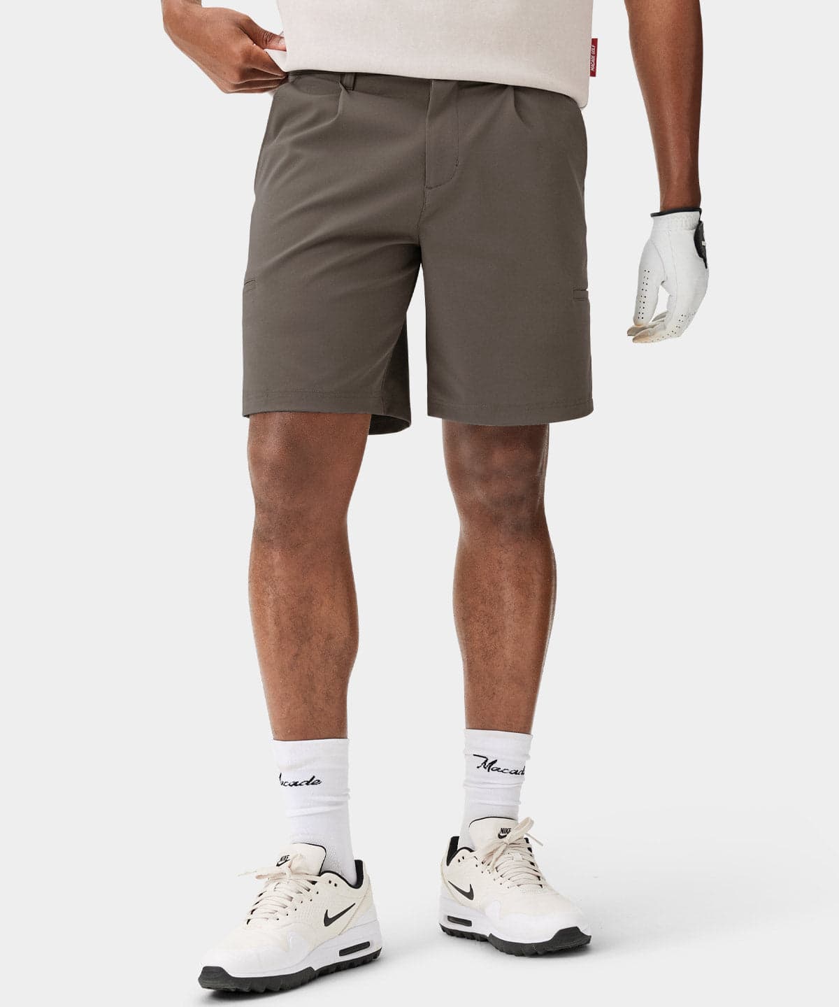 Men's Brown Pleated Players Shorts