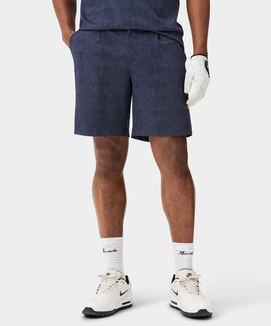 Men's Dark Blue Pleated Shorts