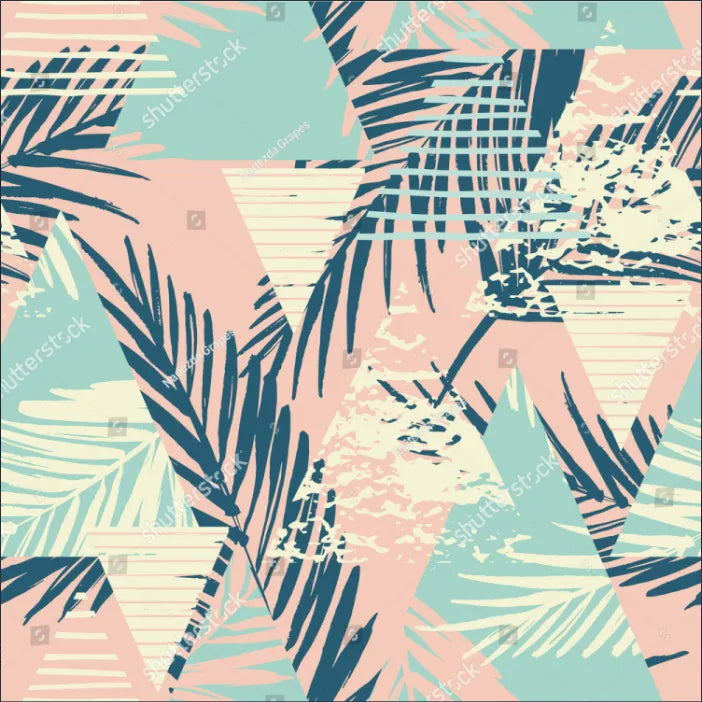 Tropical Print - Tropical Coconut Grove Blue
