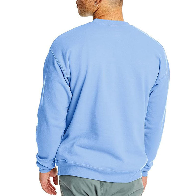 Custom Blue Crewneck in 100% Cotton with Front Logo