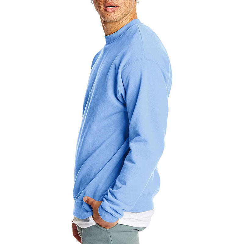 Custom Blue Crewneck in 100% Cotton with Front Logo