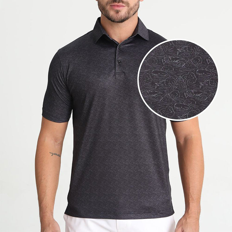 Performance Golf Polo Shirt – Quick-Dry Stretch Micro Print