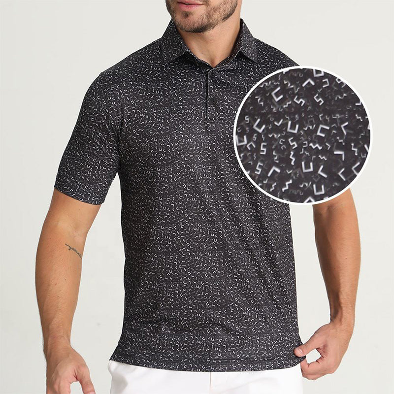 Performance Golf Polo Shirt – Quick-Dry Stretch Micro Print