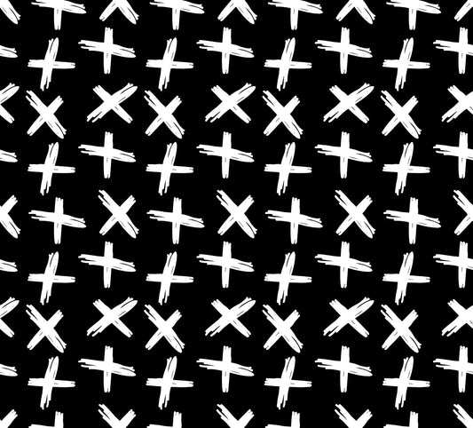 Geometric Pattern 2 - Bold Brushstroke X Pattern on Black