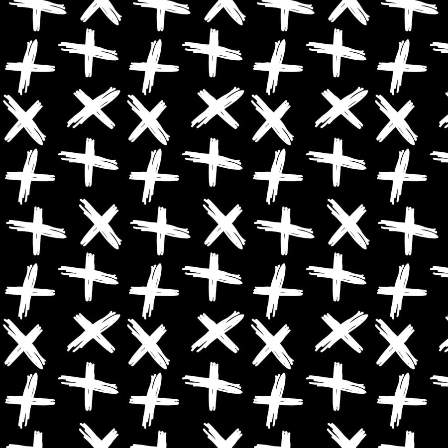 Geometric Pattern 2 - Bold Brushstroke X Pattern on Black