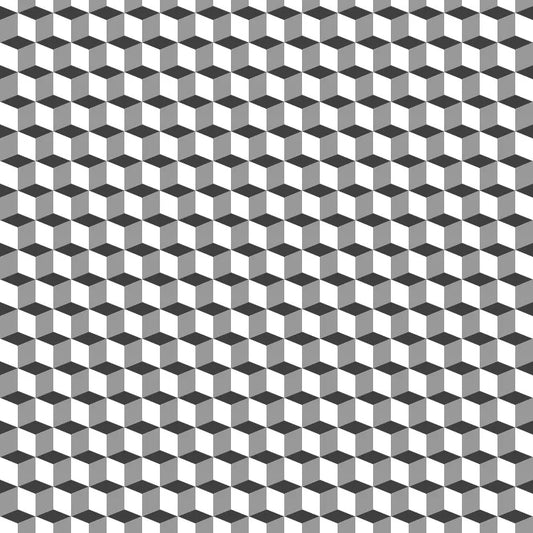 Geometric Pattern 3 - Monochrome Geometric Cube Pattern