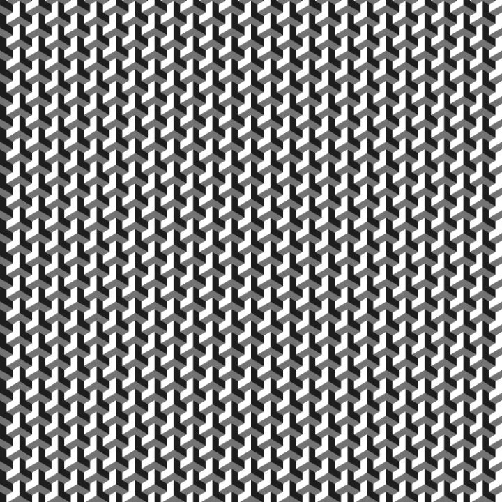 Geometric Pattern 5 - Monochrome Geometric T-Cube Grid