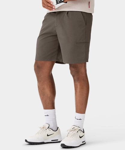 Men's Brown Pleated Players Shorts