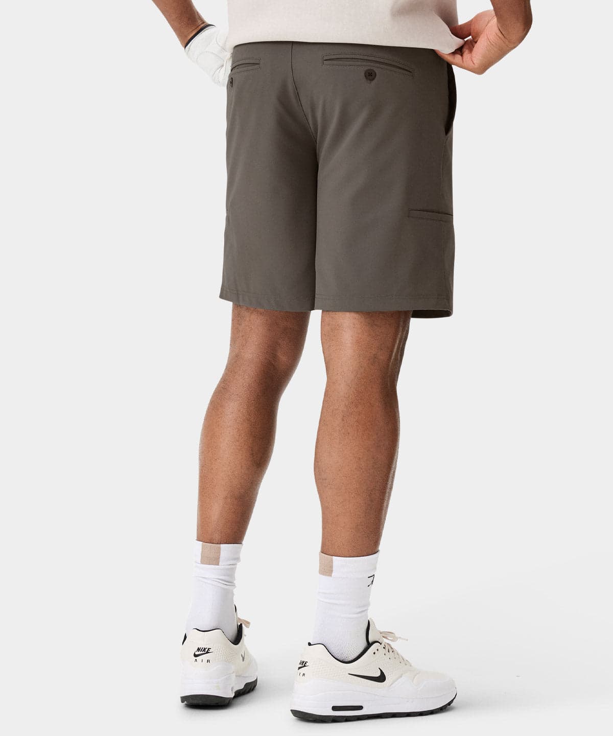 Men's Brown Pleated Players Shorts