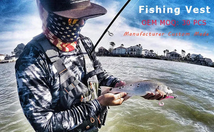 Custom Fishing Vest Multifunction Fisherman Vest Quick Dry Camouflage Outdoor Fishing Vest OEM Custom Logo