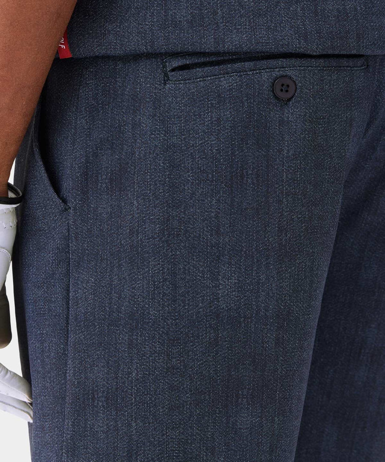 Men's Dark Blue Pleated Shorts