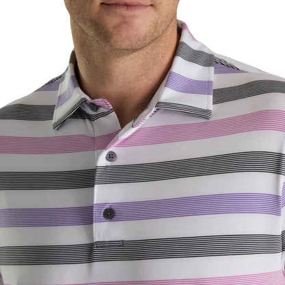 Men's Striped Print Golf Polo