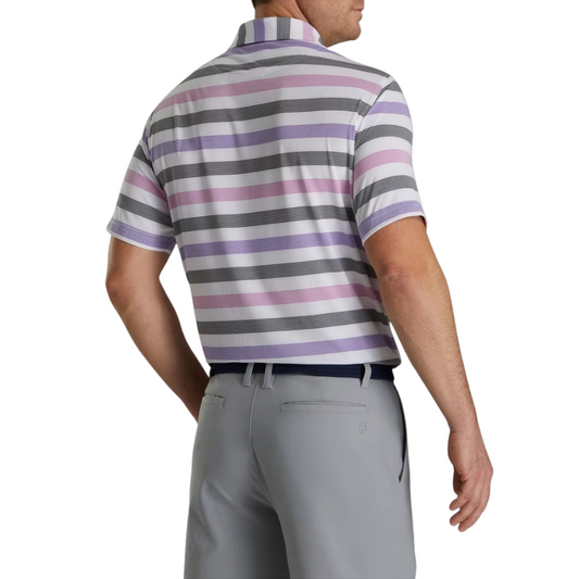 Men's Striped Print Golf Polo