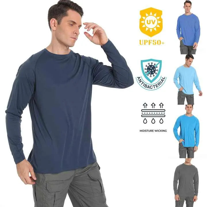 Custom Fishing Shirt Long-Sleeve Quick-Dry  Neckcrew Shirt - UPF 50+ Performance OEM & Bulk