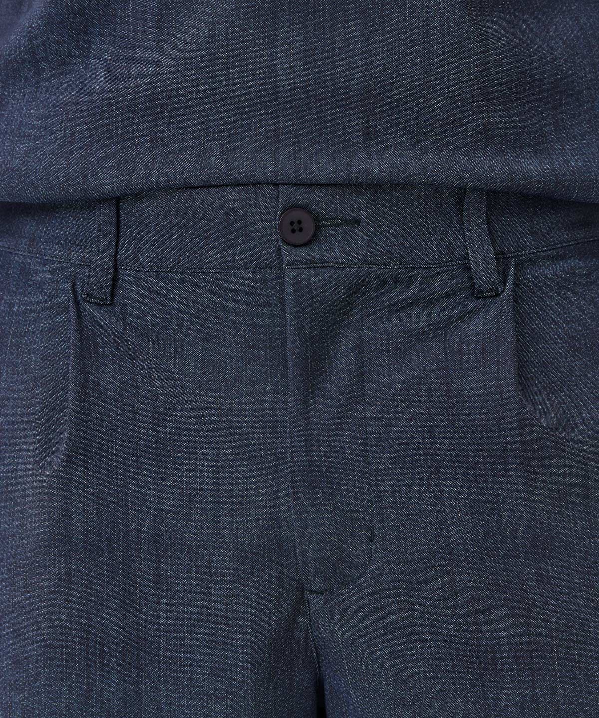 Men's Dark Blue Pleated Shorts