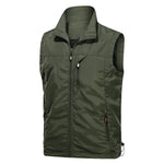 Men's Zipper Waterproof Pure Color Golf Vest