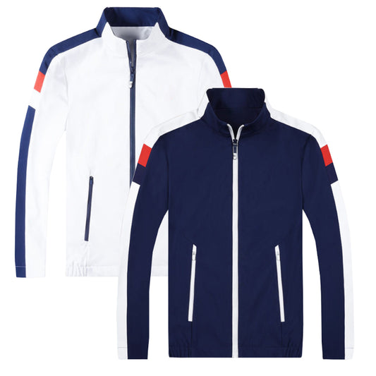 Men's Color Combination Zippers Golf Jacket