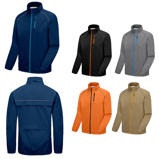 Men's Pure Color Zippers Golf Jacket