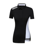 Women's Fashion Striped Print Golf Polo