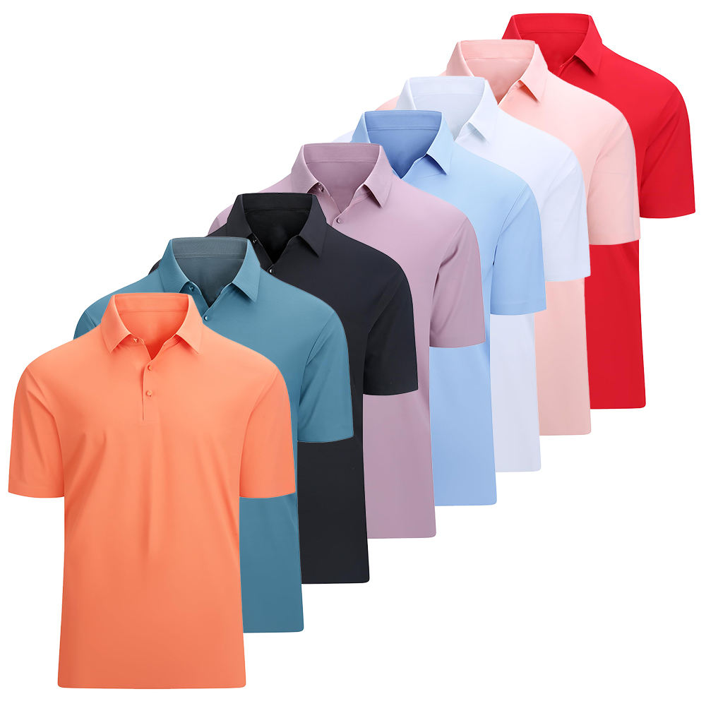 Men's Slim-fit Pure Color Golf Polo