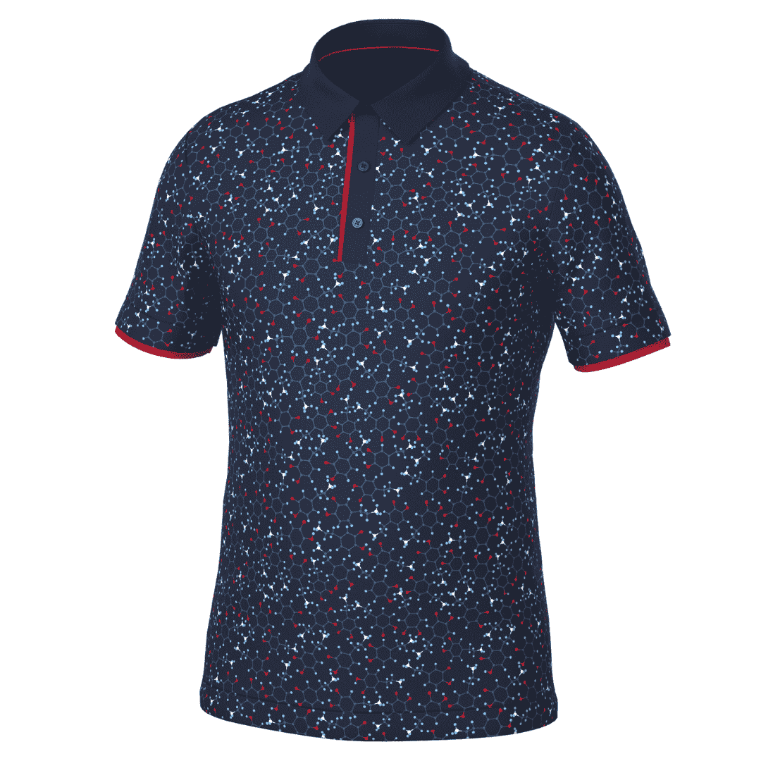 Men's Digital Pattern Print Golf Polo