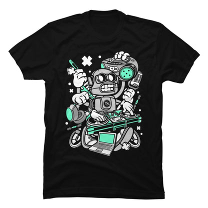 Men's Robot Pattern Print Tee