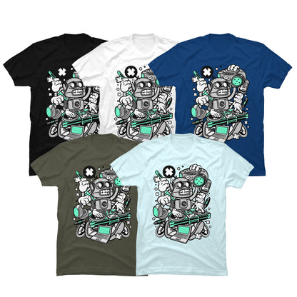 Men's Robot Pattern Print Tee