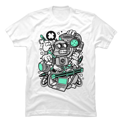 Men's Robot Pattern Print Tee