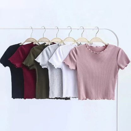 Women's Pure Color Slim Fit Tee