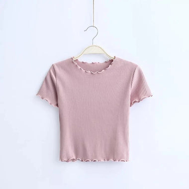 Women's Pure Color Slim Fit Tee