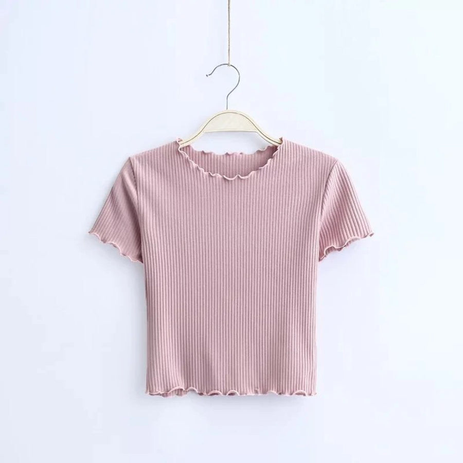Women's Pure Color Slim Fit Tee