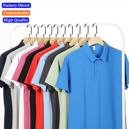 Blue Golf Polo | 175gsm Nylon/Spandex Piqué, Quick-Dry, Soft & Anti-Pilling, OEM