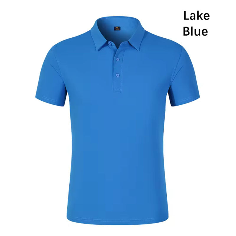 Blue Golf Polo | 175gsm Nylon/Spandex Piqué, Quick-Dry, Soft & Anti-Pilling, OEM